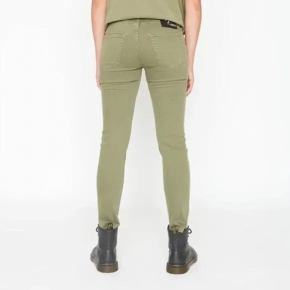 NWT Sandrine Rose X Free People army green skinny ankle pants jeans size 28 crop - Picture 2 of 10
